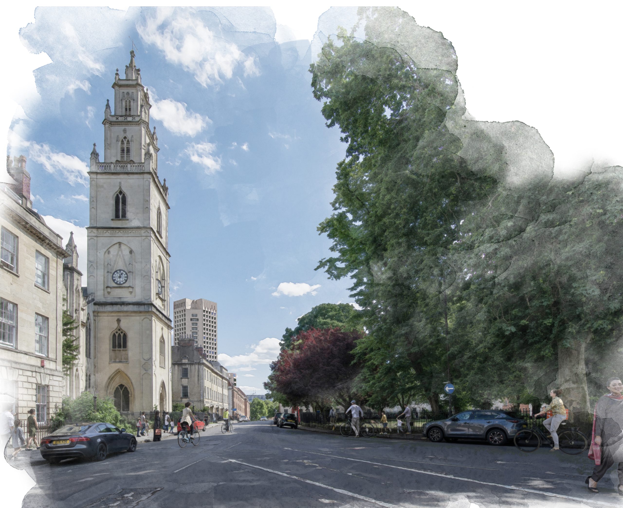 7. Caption. Illlustration Of The Taller Building From Portland Square